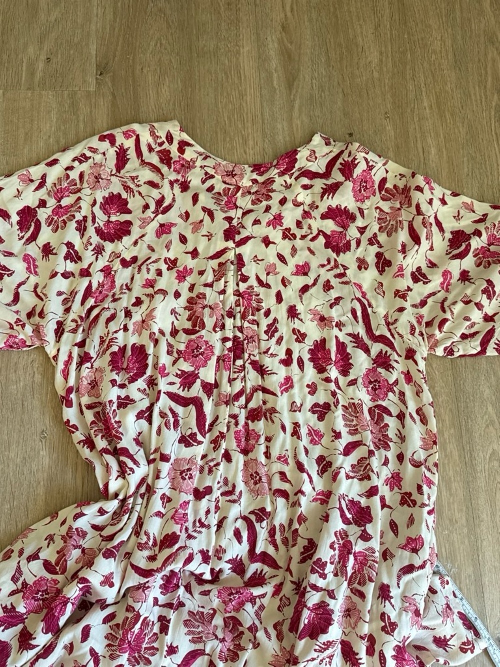 Natalie Martin Cream Maxi Dress with Pink Floral Print L - Picture 8 of 8